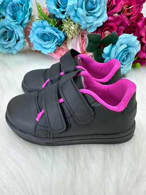 Tenis D Milan Vivi Preto Com Pink - Qualidade e Cuidado para os Pequenos | Bebeloo Kids