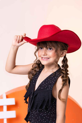 Conjunto Blogueirinha Boiadeira Maraisa Jeans Preto - Estilo Delicado para o Dia a Dia | Bebeloo Kids