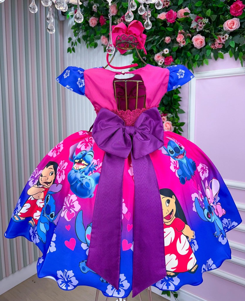Vestido Infantil Temáticos Luxo Lilo e Stitch (VESTINFTMCLXSTCH)