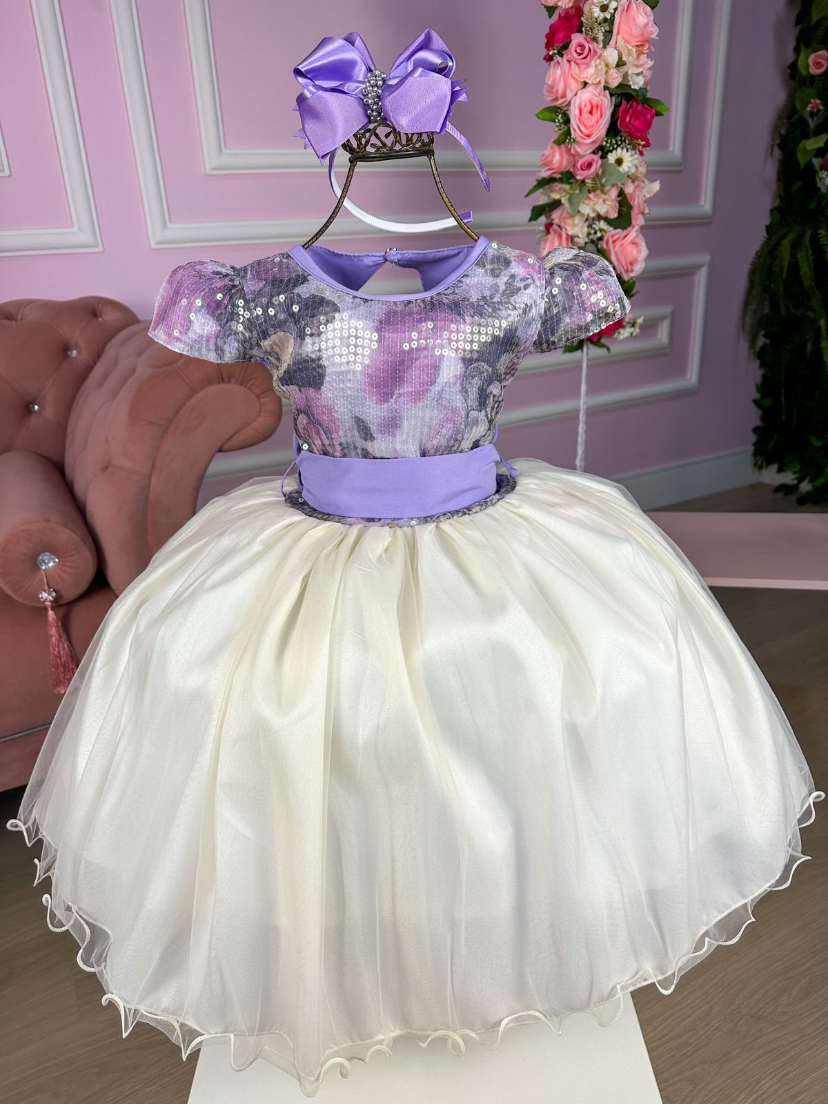 Vestido Marie Saia Off Peito Florido Lilas (VESTMARIESAIOFFPTFLRLL)