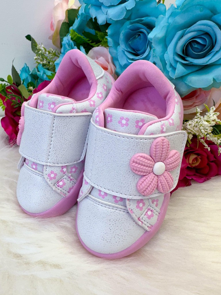 Tênis Encanto de Criança Florzinha Branco - Conforto e Liberdade para Brincar | Bebeloo Kids