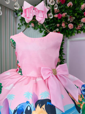 Vestido Infantil Temáticos Luxo Lilo e Stitch Rosa - Leveza e Elegância para Meninas | Bebeloo Kids