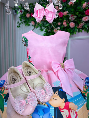 Vestido Infantil Temáticos Luxo Lilo e Stitch Rosa - Leveza e Elegância para Meninas | Bebeloo Kids