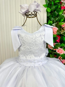 Vestido Marie Longo Branco Peito Rendado - Leveza e Elegância para Meninas | Bebeloo Kids