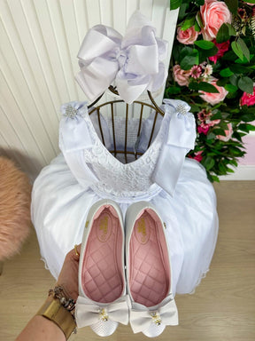 Vestido Marie Longo Branco Peito Rendado - Leveza e Elegância para Meninas | Bebeloo Kids