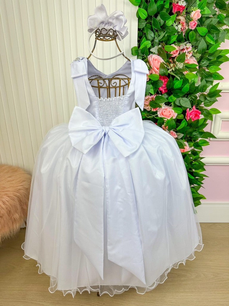 Vestido Marie Longo Branco Peito Rendado - Leveza e Elegância para Meninas | Bebeloo Kids