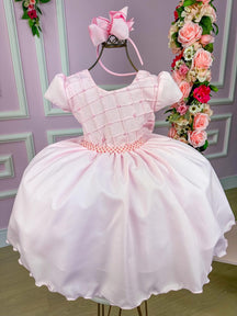 Vestido Ysa Kids Rosa Bebe Peito Perolas - Leveza e Elegância para Meninas | Bebeloo Kids
