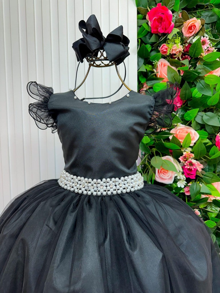 Vestido Marie Longo Amanda Preto - Leveza e Elegância para Meninas | Bebeloo Kids