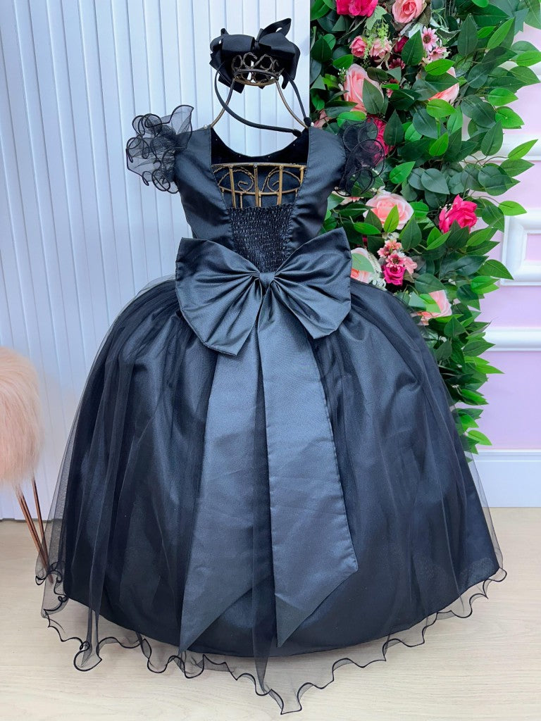 Vestido Marie Longo Amanda Preto - Leveza e Elegância para Meninas | Bebeloo Kids