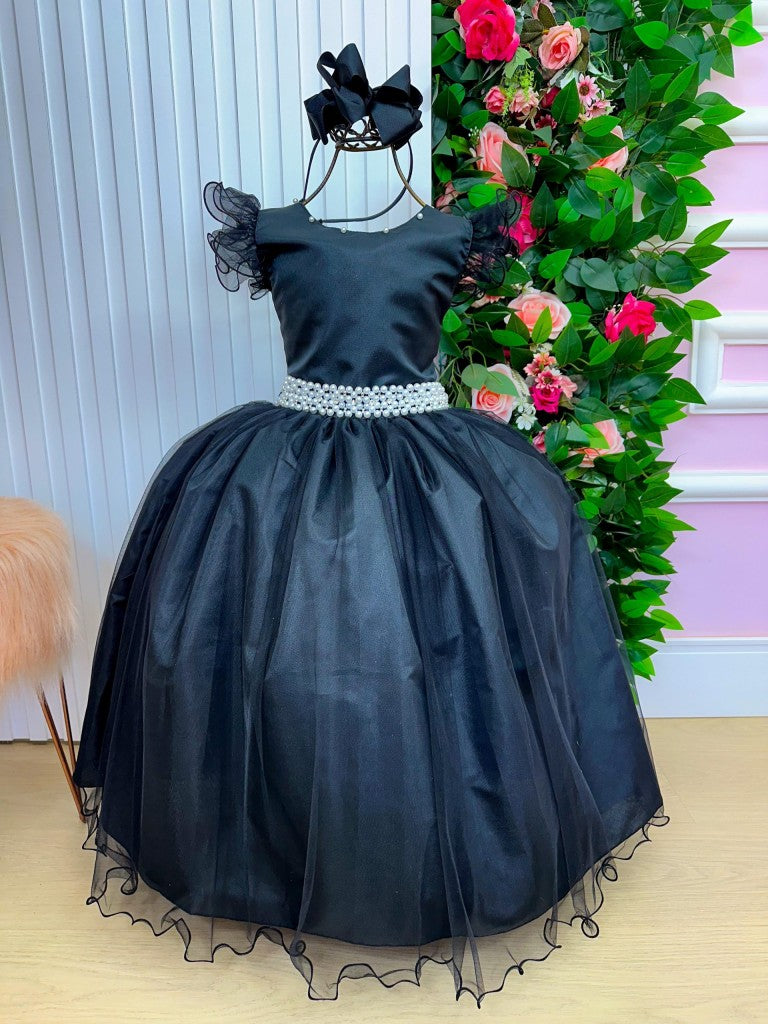 Vestido Marie Longo Amanda Preto - Leveza e Elegância para Meninas | Bebeloo Kids