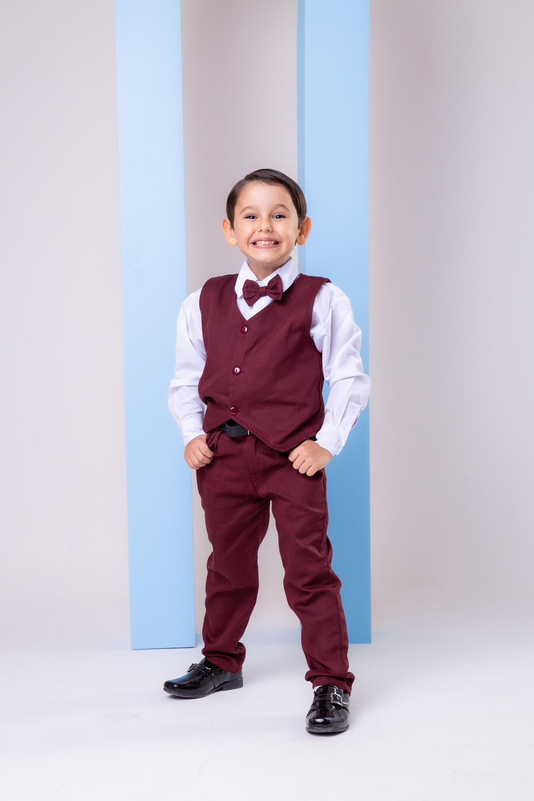 Conjunto Miss Cherry Social Leonardo Colete Marsala - Estilo Delicado para o Dia a Dia | Bebeloo Kids