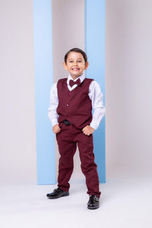 Conjunto Miss Cherry Social Leonardo Colete Marsala - Estilo Delicado para o Dia a Dia | Bebeloo Kids