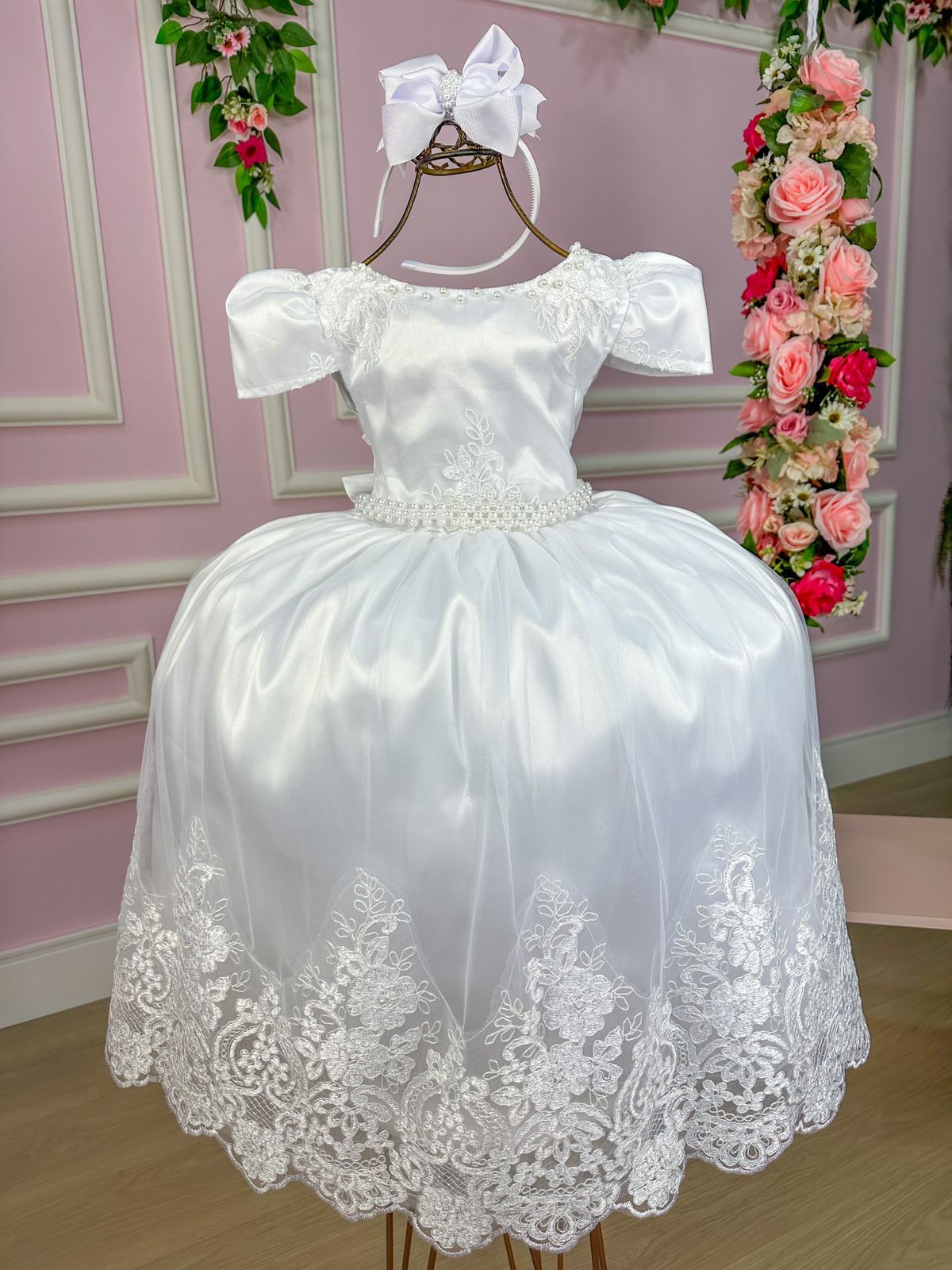 Vestido Enjoy Longo Dani Branco Rendado - Leveza e Elegância para Meninas | Bebeloo Kids