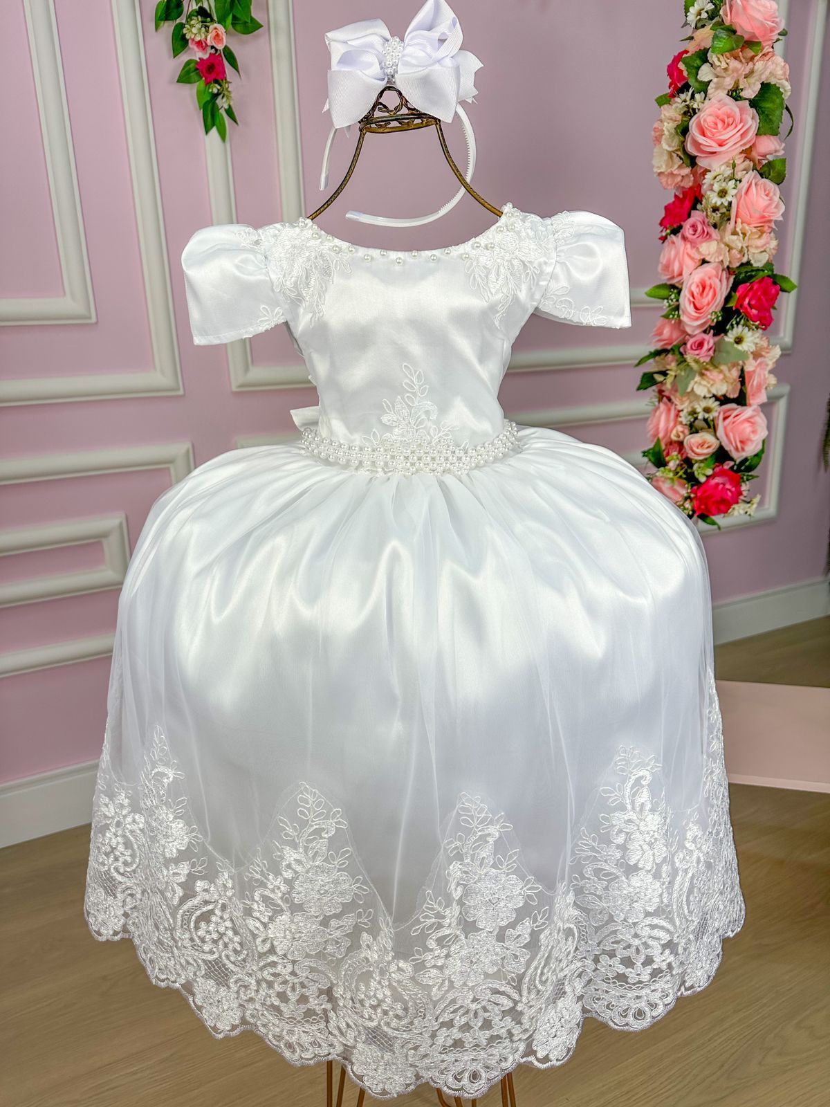 Vestido Enjoy Longo Dani Branco Rendado - Leveza e Elegância para Meninas | Bebeloo Kids