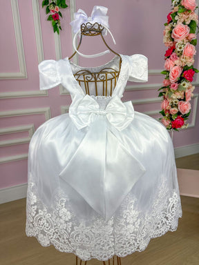 Vestido Enjoy Longo Dani Branco Rendado - Leveza e Elegância para Meninas | Bebeloo Kids