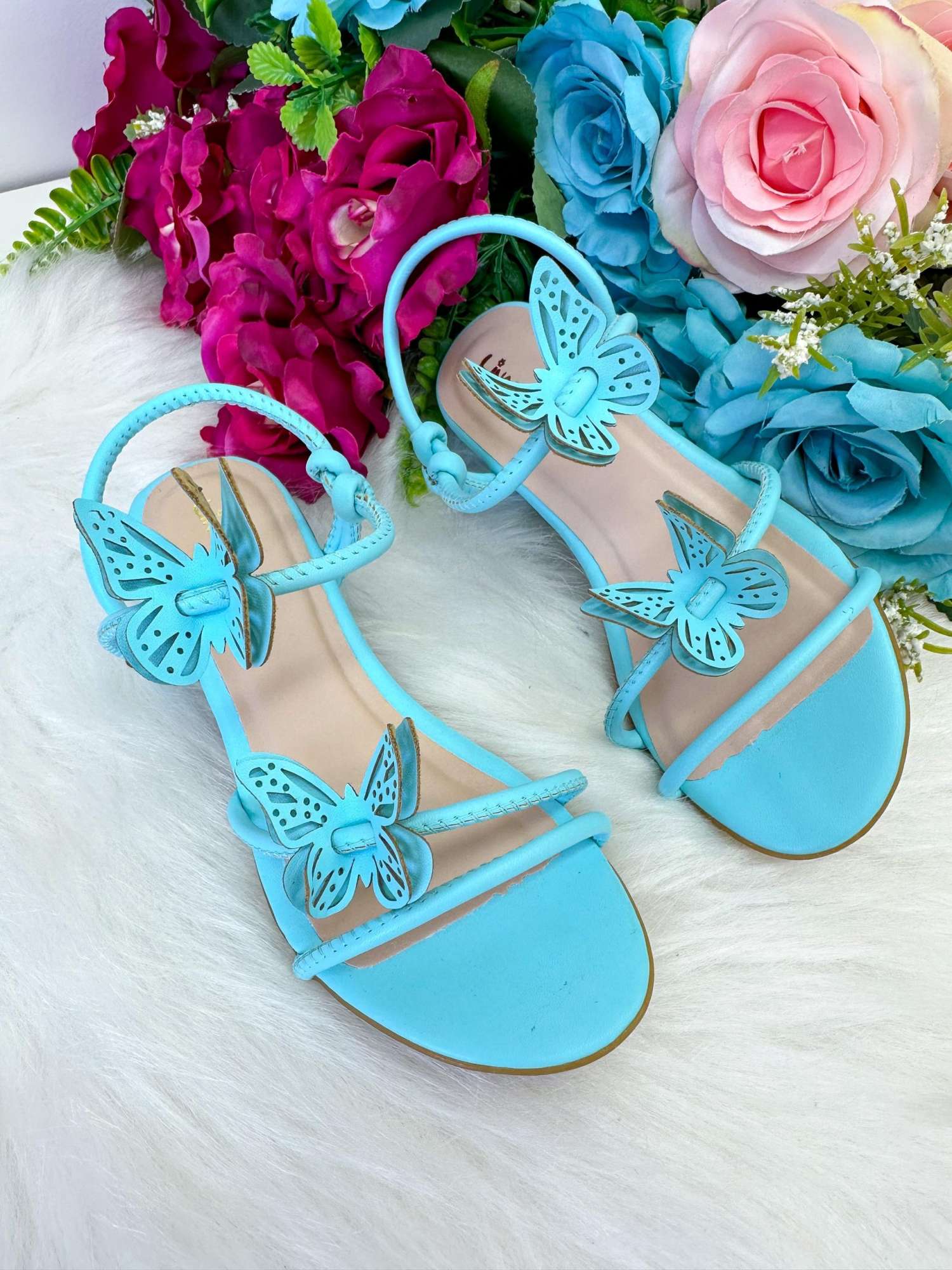 Sandalia Flor Di Mila Laise Borboletas Azul - Qualidade e Cuidado para os Pequenos | Bebeloo Kids