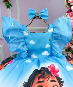 Vestido Infantil Temáticos Kids Moana Baby Azul - Leveza e Elegância para Meninas | Bebeloo Kids