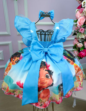 Vestido Infantil Temáticos Kids Moana Baby Azul - Leveza e Elegância para Meninas | Bebeloo Kids