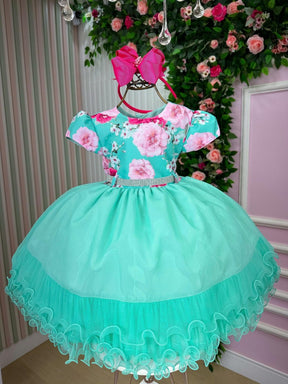 Vestido Menina Bonita Jardim Encantado Maiza Verde - Leveza e Elegância para Meninas | Bebeloo Kids
