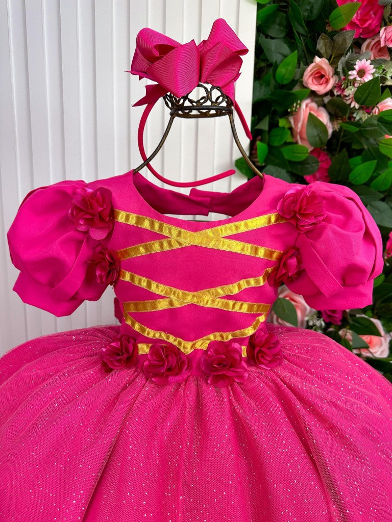 Vestido Bella Child/Fantasia Longa A Bela Adormecida Aurora Pink - Leveza e Elegância para Meninas | Bebeloo Kids