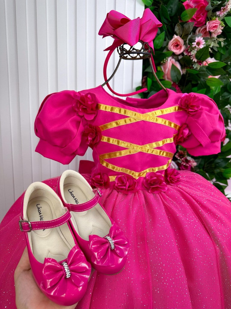 Vestido Bella Child/Fantasia Longa A Bela Adormecida Aurora Pink - Leveza e Elegância para Meninas | Bebeloo Kids