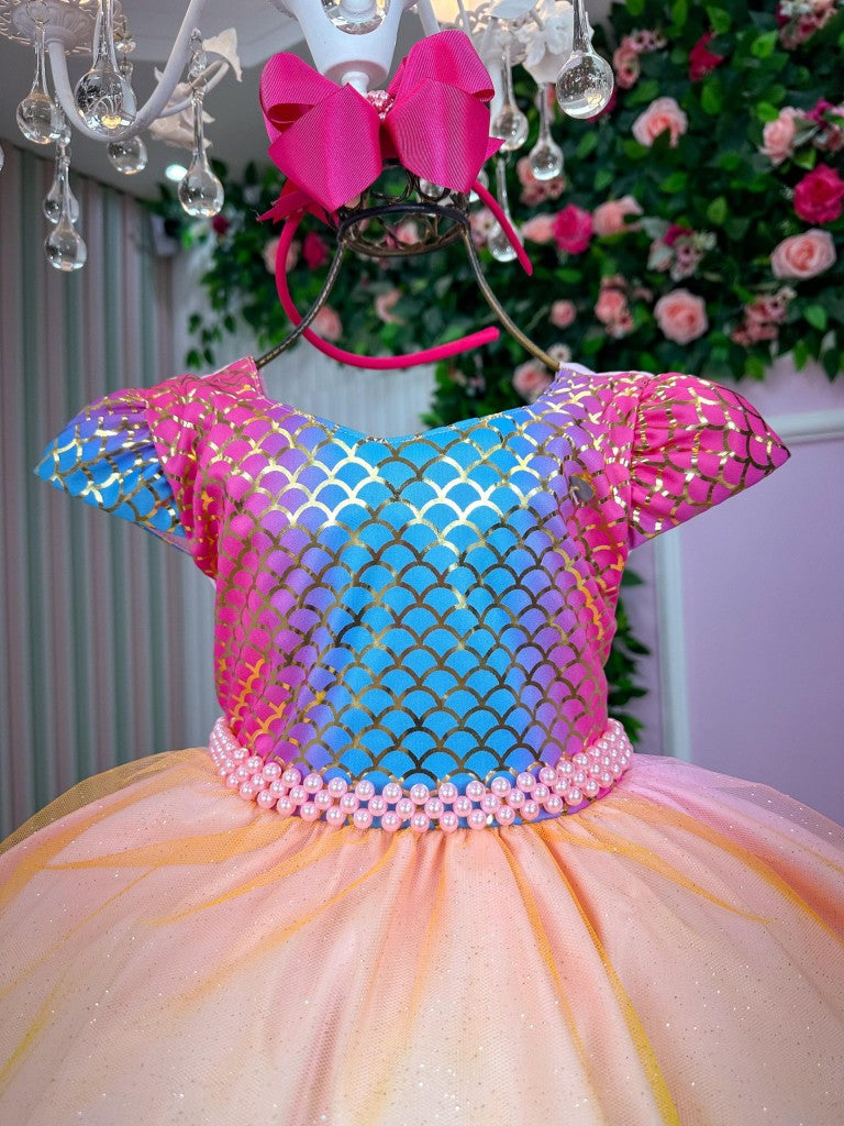 Vestido Tematico Mimadine Sereia - Fundo do Mar - Leveza e Elegância para Meninas | Bebeloo Kids