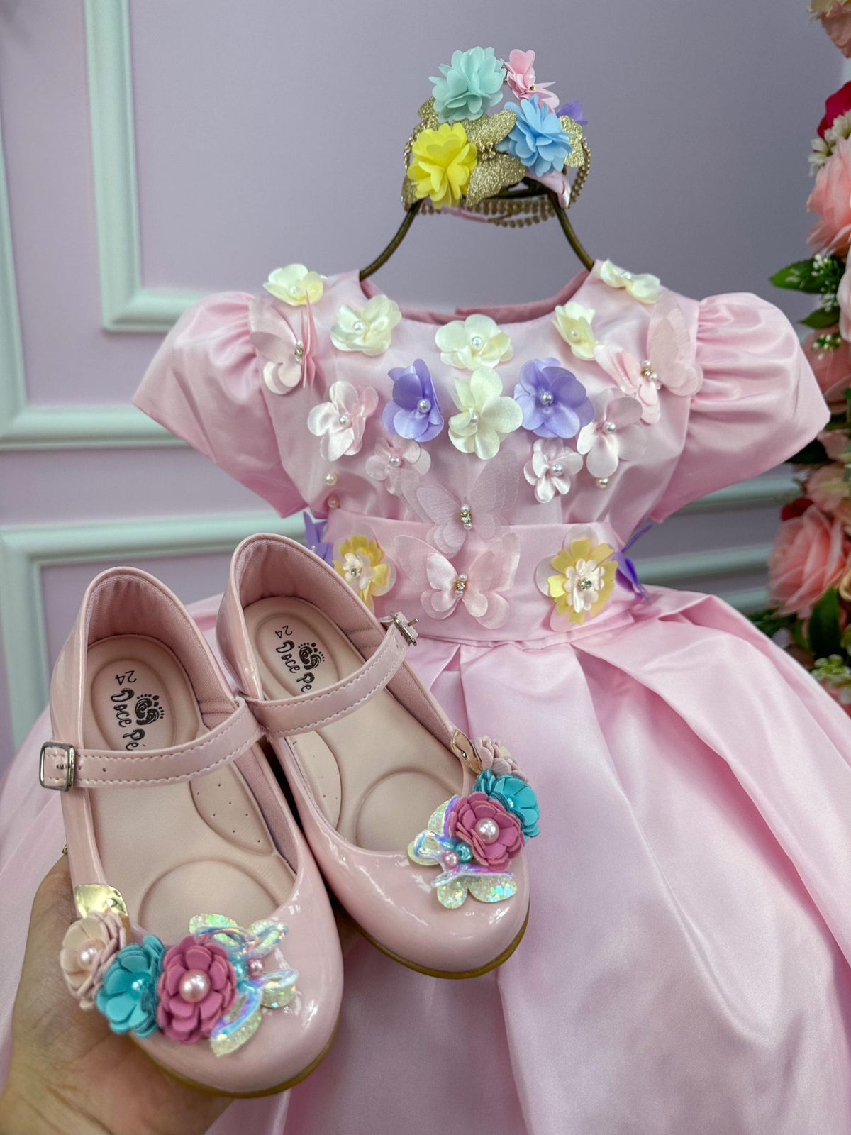 Vestido Miss Sweet Jardim Encantado Rosa Bebe - Leveza e Elegância para Meninas | Bebeloo Kids