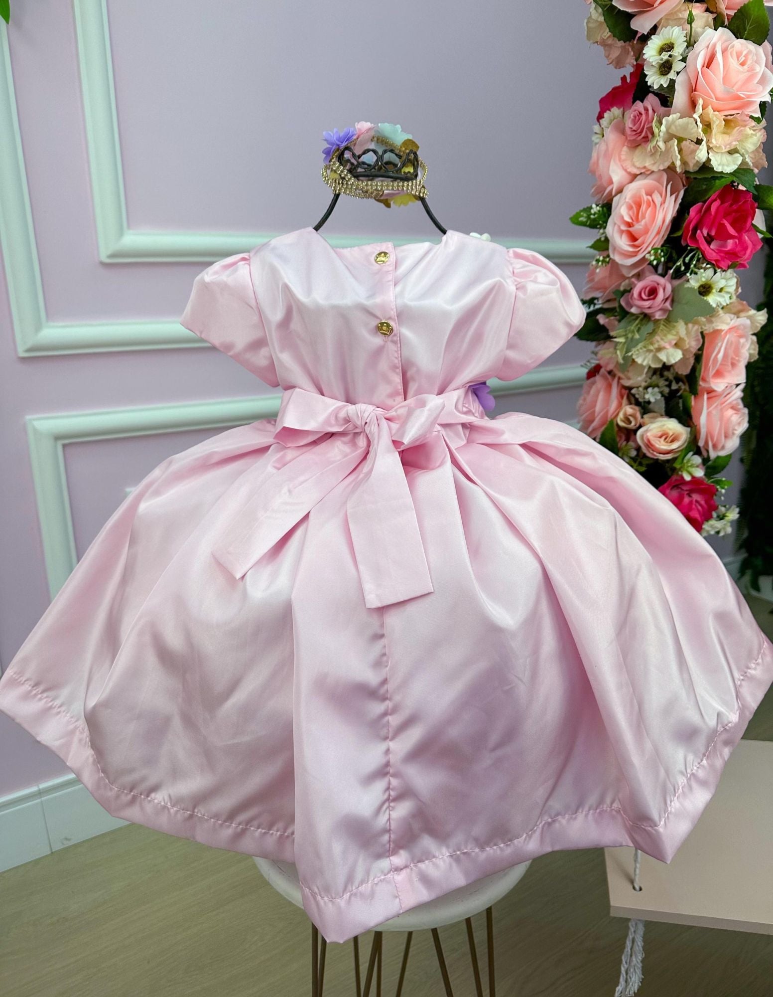 Vestido Miss Sweet Jardim Encantado Rosa Bebe - Leveza e Elegância para Meninas | Bebeloo Kids