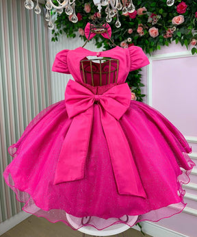 Vestido Tematico Mimadine Barbie Pink Glitter - Leveza e Elegância para Meninas | Bebeloo Kids