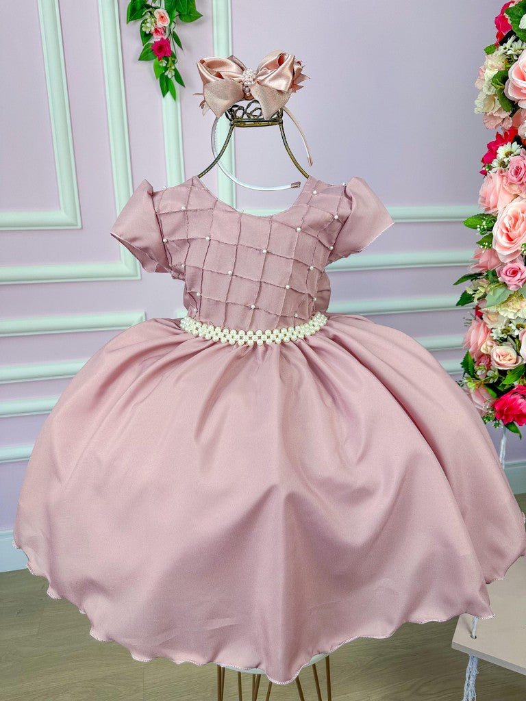 Vestido Ysa Kids Rose Peito Perolas - Leveza e Elegância para Meninas | Bebeloo Kids
