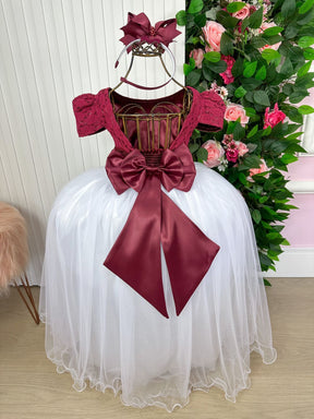 Vestido Enjoy Longo Mari Peito Marsala Saia Branca - Leveza e Elegância para Meninas | Bebeloo Kids