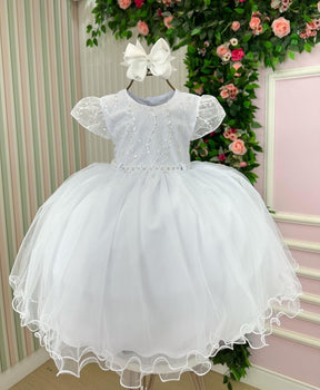 Vestido Menina Bonita Cibele Branco - Leveza e Elegância para Meninas | Bebeloo Kids