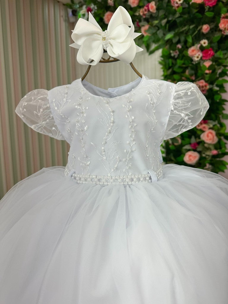 Vestido Menina Bonita Cibele Branco - Leveza e Elegância para Meninas | Bebeloo Kids