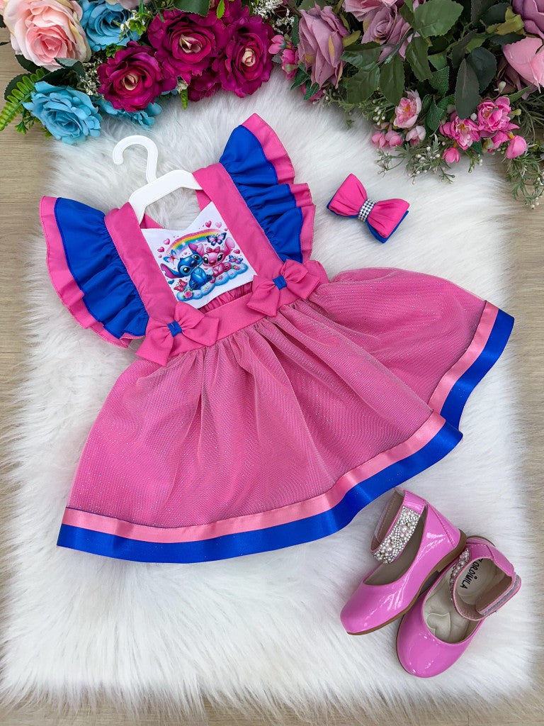 Romper/Vestido Princesa Tematico Stitch e Angel - Leveza e Elegância para Meninas | Bebeloo Kids