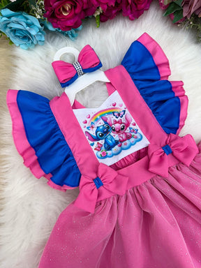 Romper/Vestido Princesa Tematico Stitch e Angel - Leveza e Elegância para Meninas | Bebeloo Kids