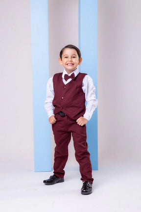 Conjunto Miss Cherry Social Leonardo Colete Marsala - Estilo Delicado para o Dia a Dia | Bebeloo Kids
