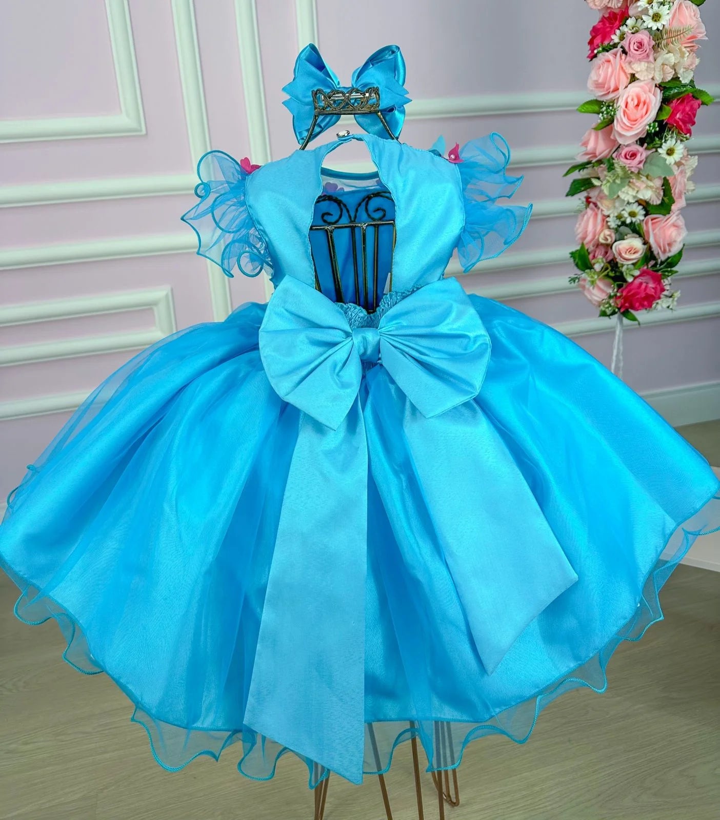 Vestido Princesa Bia Jardim Encantado Azul Tiffany - Leveza e Elegância para Meninas | Bebeloo Kids