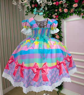 Vestido Marie Junino Luxo Arraiá da Paz - Leveza e Elegância para Meninas | Bebeloo Kids