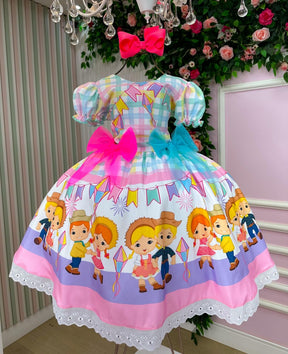 Vestido Marie Junino Luxo Quermesse das Cores - Leveza e Elegância para Meninas | Bebeloo Kids