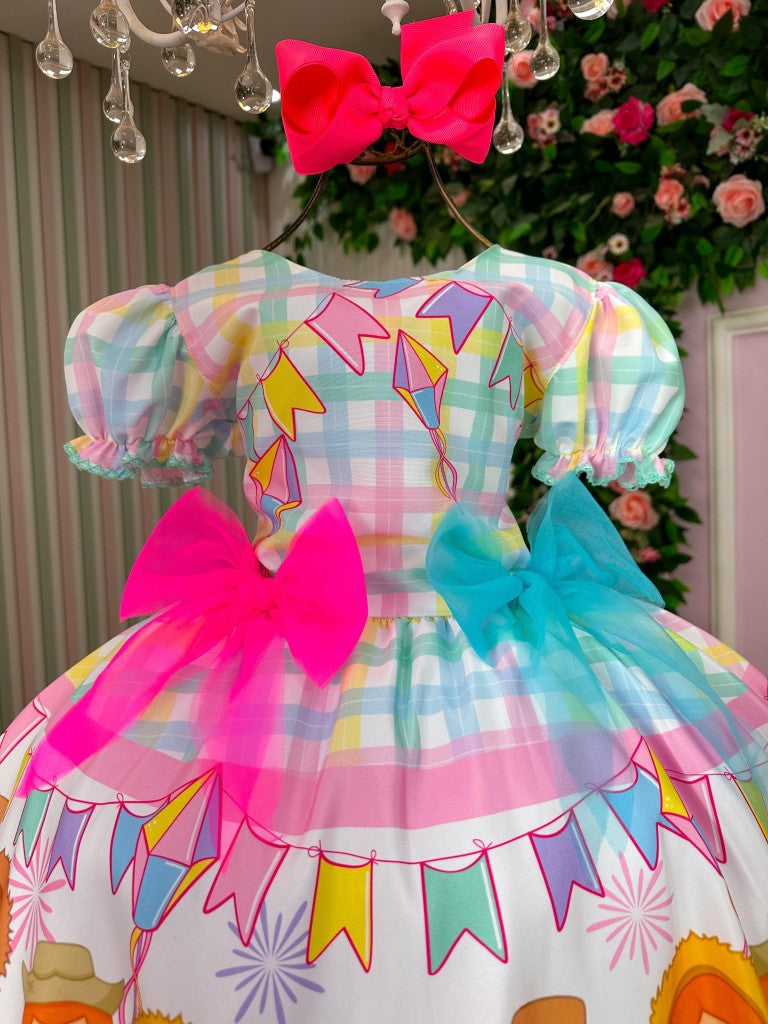 Vestido Marie Junino Luxo Quermesse das Cores - Leveza e Elegância para Meninas | Bebeloo Kids