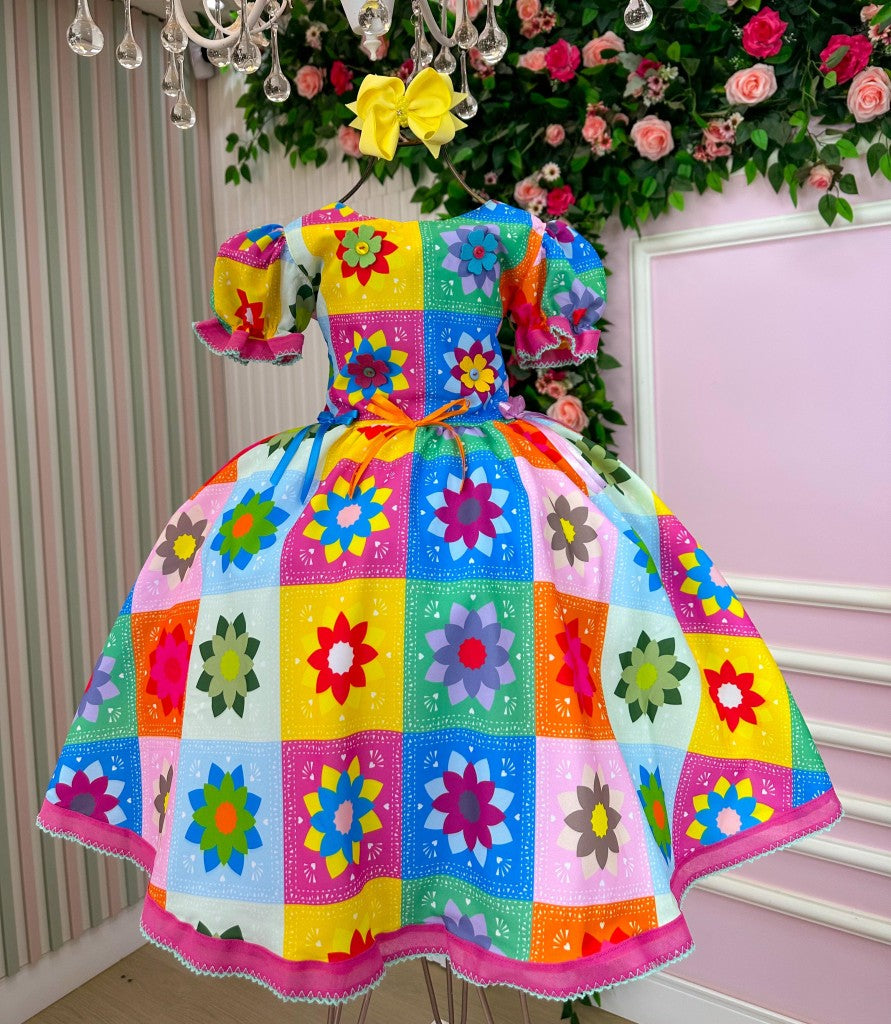 Vestido Marie Junino Luxo Quermesse Elegante Pink - Leveza e Elegância para Meninas | Bebeloo Kids