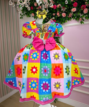 Vestido Marie Junino Luxo Quermesse Elegante Pink - Leveza e Elegância para Meninas | Bebeloo Kids