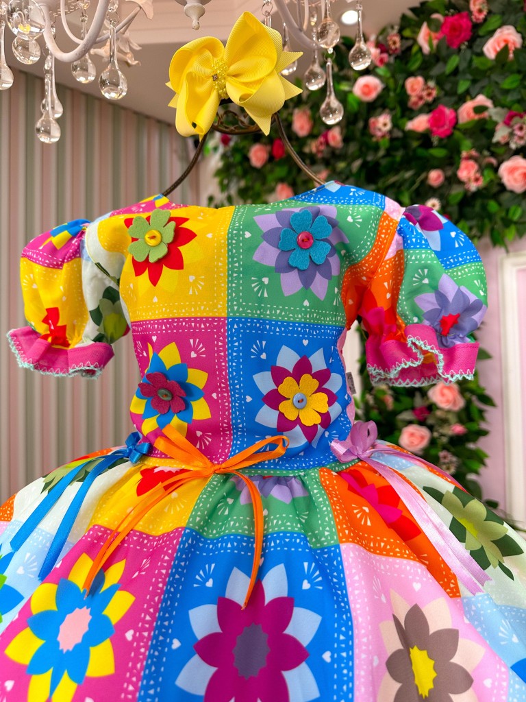 Vestido Marie Junino Luxo Quermesse Elegante Pink - Leveza e Elegância para Meninas | Bebeloo Kids