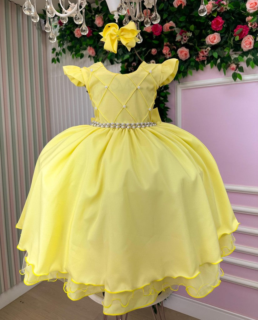 Vestido Ysa Kids Francine Amarelo - Leveza e Elegância para Meninas | Bebeloo Kids