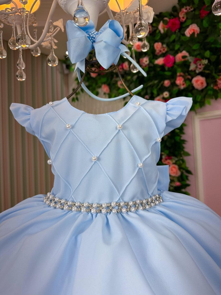 Vestido Ysa Kids Francine Azul Bebe - Leveza e Elegância para Meninas | Bebeloo Kids