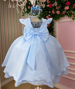Vestido Ysa Kids Francine Azul Bebe - Leveza e Elegância para Meninas | Bebeloo Kids