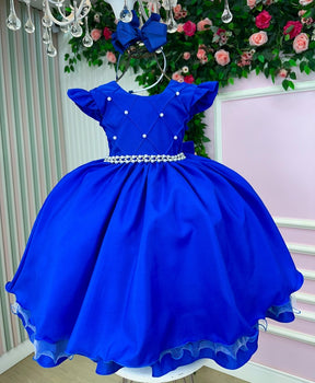Vestido Ysa Kids Francine Azul Royal - Leveza e Elegância para Meninas | Bebeloo Kids