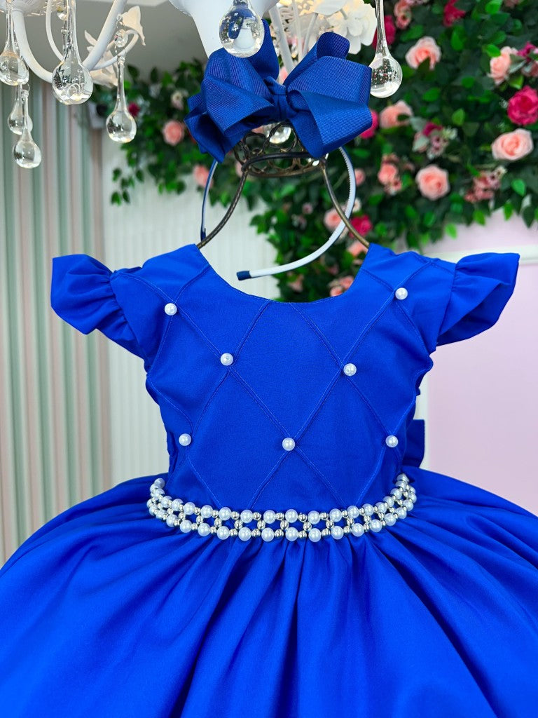 Vestido Ysa Kids Francine Azul Royal - Leveza e Elegância para Meninas | Bebeloo Kids