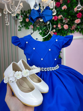 Vestido Ysa Kids Francine Azul Royal - Leveza e Elegância para Meninas | Bebeloo Kids