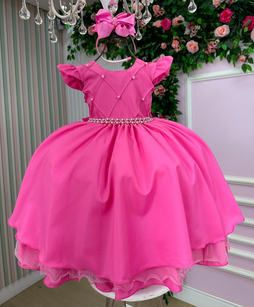 Vestido Ysa Kids Francine Rosa Chiclete - Leveza e Elegância para Meninas | Bebeloo Kids